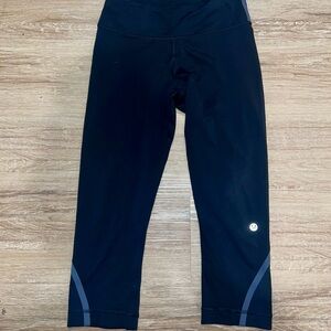 Lululemon Athletica Black Leggings with Gray Accents